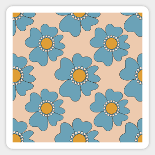 70's floral design pattern Sticker